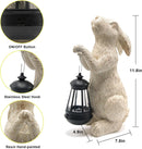 Garden Statues Rabbit with Solar Lights- Bunny Figurine Outdoor Rabbit Fall…