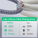 JIUWFOX USB to USB C Cable, USB A to USB C Cable (5-Pack, 3/3/6/6/10 ft) photo 4
