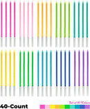 120 Pcs Tall Thin Birthday Candles Rainbow | 5.5 (Pack of 3) — 2