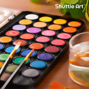 Shuttle Art 58 Pack Watercolor Paint Set, 48 Colors Watercolor Pan with 10 Paint Brushes for Beginners, Artists, Kids & Adults to Water Color Paint, Bullet Journal, Calligraphy Practice | 11 Piece Set — 8
