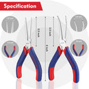 WORKPRO 2-Piece 6" Mini Needle Nose Pliers Set(Smooth Jaw), Long Nose Pliers, Bent Nose Pliers with Comfort Grip… — 3