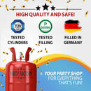 Party Factory – Helium Tank - for up to 50 assorted balloons (latex, LED & foil) – Party birthday decoration disposable gas cylinder – bendable filling valve – For decorative occasions | 1 Pack — 7