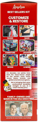 Angelus Acrylic Leather Paint, Best Sellers Kit, Flexible Paint For Shoes, Sneakers, Leather, Canvas, Furniture, and More - 12 Colors (1 — 6