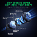 Black Shark Magnetic Phone Cooler 5 Pro - 18 Addressable RGB LEDs, Detachable Grip, APP-Controlled Thermostatic Cooling Fan for iPhone MagSafe/Android/iPad -Gaming/Streaming/Photography photo 2