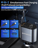 Retractable Car Charger,4 in 1 Fast Charging Car Charger with USB-C & USB-A photo 5