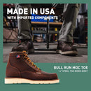 Danner 6" Bull Run Steel Toe Work Boots for Men - Brown — 2