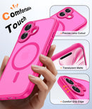 FNTCASE for iPhone 16 Plus Case Hot Pink: Compatible with MagSafe — 5