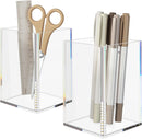 NIUBEE Acrylic Pen Holder for Desk, Clear Pencil Cup Organizer 2 Packs — 1