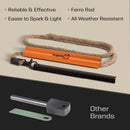 PREPARED4X Fire Starter Survival Tool - All-in-One Flint and Steel Fire Starter Kit - Ferro Rod Fire Starter with 36" Waterproof Tinder Wick Rope and Steel Fire Striker - Patented Firestarter — 3