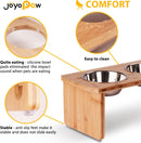 Elevated Dog Bowls, Bamboo Raised Dog Bowl for Medium Dogs, with 2 Stainless…