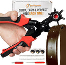 Pro-Master Belt Hole Puncher for Leather - Heavy Duty Rotary Leather Punch Tool for Belts, Watch Bands & Bags - Double Lever Action, Ergonomic Cushioned Non-Slip Handles - 2mm to 4.5mm Punching Kit | Hand-held — 1