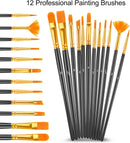 Caliart 36 Colors Acrylic Paint Set with 12 Brushes | Regular | 2 Fl Oz (Pack of 36) — 8