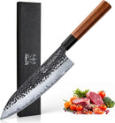FAMCÜTE 8" Japanese Knife, Hand Forged Sharp Chef Knife w/Rosewood Handle — 1