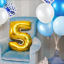 68Pcs Blue and White Balloons Kit 12 Inch, Blue Confetti Balloons Light Blue Baby Blue Pearl White Party Balloons with Ribbons for Birthday, Wedding, Baby Shower, Graduation Decorations | Lanbai — 5