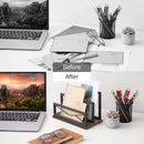 Snughome Desktop Mail Organizer, Desk Mail Organizer with 2-Slot Matte Black Metal Desktop Mail Sorter, Metal Storage File Holder Letter Sorter Organizer for Home or Office, Rustic Brown — 5