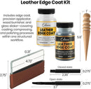 Calvana Leather Edge Coat Kit, Black & Clear Edge Paint with Adjustable Precision Applicator, Wood Burnisher Tool & Glass Slicker — 2
