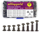 110 Sets Black Chicago Screws Leather Assorted Kit ，8 Sizes of Rivet Screws for Chicago Rivet for DIY Leather Craft and Bookbinding (M5 X 4, 5, 6, 8, 10, 12,15,18) | Gun black | M5*4.5.6.8.10.12.15.18mm — 1