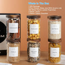 6 Set Glass Pantry Storage Jars with Acacia Airtight Lid - 23oz Thicken Glass…