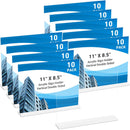 10 Pack Acrylic Sign Holder 11 x 8.5 Horizontal, Double-Sided Clear Sign Holder Plastic Stands for Display, T Shape Acrylic Table Sign Stands for Office Store Restaurants Wedding Party Decoration | Horizontal 10 Pack 11x8.5 — 1