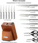 McCook Kitchen Knife Set 15PC Knife Block Set w Built-in Sharpener — 2