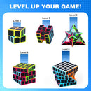 AuntyFey Speed Cube Set 5 Pack Bundle of 2x2, 3x3, 4x4, 5x5,Pyraminx — 4