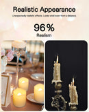 SHYMERY Flameless Votive Candles,Lasts 2X Longer,Battery Operated LED Tea Lights with Warm White Flickering Light,Small Electric Fake Tea Candle Realistic for Wedding,Table,Outdoor,Pack of 12 | warm white, off white — 3