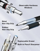 Four Candies 27PCS Metal Mechanical Pencil Set, Art Supplies with Case | 0.3mm+0.5mm+0.7mm+0.9mm+2.0mm — 7