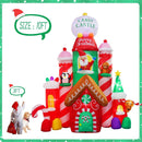 [Flash Light] 10FT Tall Christmas Inflatable Outdoor Decoration Candy Castle with Santa Gingerbread and Penguin, Christmas Blow Up Candy Castle Inflatables for Xmas Outdoor Decorations — 3