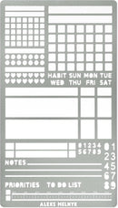 Aleks Melnyk No.423 Metal Stencil for Bullet Journaling, Bookmark, Planning, Banners, Lines, Lists, Planner Stamps, Habit Tracker, Dot Journal Stencil for Diary, Template, Scrapbook — 1