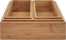 Seville Classics Bamboo Wood Storage Bins Organizer Boxes for Kitchen Counter, Pantry, Closet, Office Bedroom, Makeup, Bathroom, Nursery, K Cup, 5 Piece 3-Size (1 XL, 2L, 2M) Shelf Bin Set, Bamboo — 6
