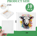 ESRICH Mini Canvases for Painting,4x4In Canvas in Bulk 10Pack, 2/5In Profile Small Square Canvas, Blank Canvases are Great for School Projects and Kids Birthday Parties, Home Decor Project. | 4x4in-10Pack — 2