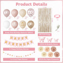 Boho Dusty Pink Birthday Decorations for Women Girls with Butterfly Sticker — 3