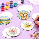 ESRICH 48Pack 3x3IN Round Mini Canvas Magnets, Small Magnetic Paint Canvas | 3 x 3 in (48 Pack) — 2