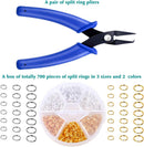 Split Rings for Jewelry Making, Caffox 700pcs Small Split Ring with Split Ring Pliers, Double Closed Jump Rings… — 2