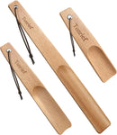 Tonrief Solid Wood Long Handle Shoe Horns | 3-Pack — 1