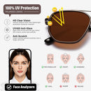 KUGUAOK Tangle Free Polarized Aviator Sunglasses for Women UV Protection Sports Running Sun Glasses Unisex Shades | Xh-1pcs-brown | 56 Millimeters — 3