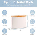 LONBET Toilet Paper Storage for 12 Rolls, Stackable & Foldable - The Ultimate Bathroom Organizer - Waterproof Basket with Bamboo Lid - Elegant Toilet Paper Storage Holder, Beige — 3