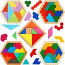 Jerify 5 Pack Wooden Tangram Puzzle for Kids, Brain Teaser Puzzles — 1