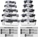 Glass Food Storage Containers with Lids Airtight, Glass Meal Prep Containers…