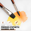 Watercolor Brushes Professional, Fuumuui 10Pcs Synthetic Squirrel Hair Water Color Paint Brush Set for Artists - Flat, Round Pointed, Dagger, Cats Tongue Oval Wash for Watercolor Gouache Inks Painting | Brown — 2