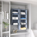 Hanging Closet Organizer 3-Shelf, Oxford Fabric Wardrobe Storage, Gray — 4