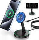 Magnetic Wireless Charger Stand 15W Fast Mag-Safe Charger for iPhone 18 Pro / 18 Pro Max 17/16/15/14/13/12 Series Magnet Wireless Charging Station/Pad with Sleep-Friendly Light for AirPods photo 1