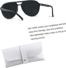 ANDWOOD Polarized Aviator Sunglasses for Women Men Tangle Free Pilot Shades | Matte Black | Polarized Dark Black — 3