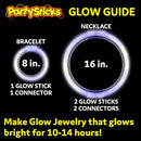 PartySticks White Glow Sticks - 100pk, 8 Glow In The Dark Light Up Party Favors, Decorations and Accessories | 100 Pack White — 2