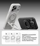 Aulumu G09 Magnetic Ring Grip | Omnidirectional Rotation | MagSafe Compatible | Aluminium Alloy Construction | Stable Dual-Sided Magnetic Attachment | Includes Handle Ring Phone Stand- Black photo 2