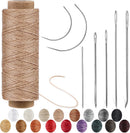 Ftyiwu Waxed Thread 55 Yards Sewing Waxed Thread for Leather Khaki | 55Yard — 1