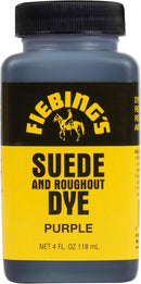 Fiebing's Purple Suede Dye (4 oz) - Recolor, Brighten & Restore Suede & Roughout Leather Shoes, Furniture, Purse - Includes Wool Dauber for Easy Application - Flexible When Dry, Won't Crack or Peel — 1