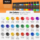 Nicpro Acrylic Paint Set 24 Colors 2oz with 12 Brushes & Palette | 2 Fl Oz (Pack of 24) — 3