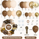 Amandir 153pcs Brown Balloon Garland Arch Kit Different Sizes 18 12 10 5 in — 2