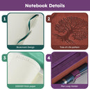 A5 Journaling Notebook, Hardcover Lined journal for Women Men writing, Note Taking, Personal Diary, 320 Pages 100GSM Thick Paper, Leather Cover Note book for School Office Supplies, 5.7'' X 8.4'' | 11.Purple — 3